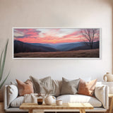 Great Smoky Mountains Panoramic Wall Art Canvas Print, Smoky Mountains Photography Style Wall Art, Landscape Painting