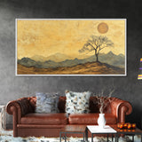 Wabi Sabi Landscape Painting Print - Framed Canvas - Vintage Landscape Painting