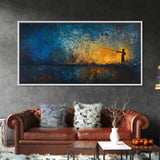 Retro Oil Painting Print of a Fisherman, Fishing Gift Idea, Fisherman Gift, Fishing Painting, Fishing Art