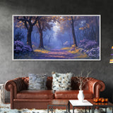 The Path Through The Forest, Framed Canvas Print, Fantasy Landscape Painting, Wood Framed Home Decor, Above Sofa Living Room Wall Art