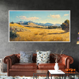 Retro Western Landscape Painting Print, Boho Southern Decor, Fall Decor, Above mantle Art, Centerpiece Art, Landscape Oil Painting