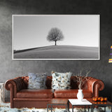 Loneliness - Framed Canvas Print Ready To Hang Wall Art - Thought Provoking Art - Moody Wall Art - Moody Painting - Black and White Dead Tree Art