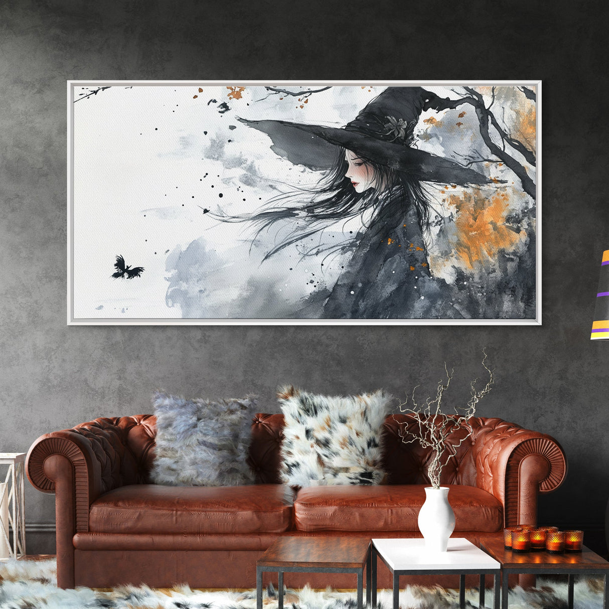 Wabi Sabi Witch - Framed Canvas Print - Eclectic Home Decor - Witchy Wall Art