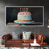 Painting Print of a Wedding Cake, Framed Canvas Art, Kitchen Decor, Wedding Decor, Kitchen Wall Art