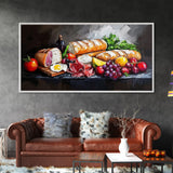 Kitchen Wall Art, Painting of a Charcuterie Board, Kitchen Decor, Modern Art, Food Still Life, Food Oil Painting, Kitchen Painting