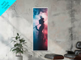 Radha Krishna Painting Print, Framed Canvas Print, Krishna Wall Art, Tall Vertical Art, Skinny Art, Indial Art, Krishna Painting