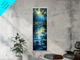 Serene Lake Reflection Framed Canvas Print, Coastal Landscape Art, Lake Tahoe Art, Above Bed Wall Art, Rustic Decor Gift Idea Christmas