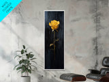 Golden Rose Painting Framed Canvas Print Elegant Art Nouveau Flower Decor, Rose Painting, Yellow Flower Canvas, Living Room Botanical Prints
