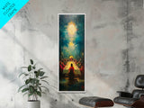 Last Supper Wall Art Framed Canvas Print Vibrant Christ Apostles Painting, Christian Art, Dark Religious Decor, Unique Holiday Gift, Spiritual Canvas