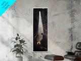 Tall Skinny Nativity Painting Canvas Print, Christmas Wall Art, Christmas Decor, Nativity Oil Painting, Jesues In His Manger