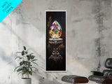Faceted Crystal on Pedestal Canvas Print Gemstone Painting Sacred Geometry Art Original Artwork Above Couch Decor