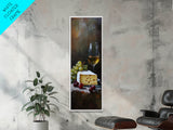 Framed Canvas Print Cheese and Wine Kitchen Art Farmhouse Decor Food Review Wall Art Culinary Kitchen Print