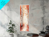 Framed Canvas Print Autumn Birch Tree Painting, Rustic Forest Scene, Cozy Fall Wall Art, Living Room Decor, Nature-Inspired Gift