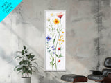 Boho Floral Botanical Print - Framed Canvas Print with Delicate Watercolor Wildflowers for Nature-Inspired Wall Art