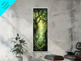 Light Twists Through the Bent Trees, Framed Canvas Print, Accent Piece Wall Art, Fantasy Landscape Painting