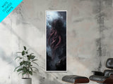 Cthulu Cosmic Horror Wall Art Canvas Print - Tall Skinny Narrow Wall Art - Accent Piece - Halloween Decor - Cosmic Horror Painting