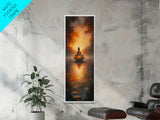 Zen Wall Art for Yoga Studio, Radha Krishna Painting Framed Canvas Print, Meditation Wall Art, Meditation Home Decor, Yoga Art