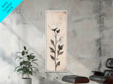 Sketch of a Flower Canvas Print, Wood Framed Wall Art, Flower Painting, Flower Decor, Floral Botanical Wall Art, Flower Print Narrow Art