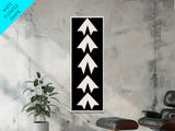 Framed Canvas Print of Geometric Wall Art in Monochrome Style, Modern Abstract Art, Minimalist Decor, Black and White Wall Art, Above Bed Wall Art, Skinny Wall Art