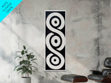 Framed Canvas Print of Black and White Geometric Wall Art, Sacred Geometry Art, Minimalist Decor, Tall Skinny Art, Above Bed Wall Art, Modern Aesthetic