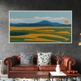 Pixel Art, Beautiful Landscape Made Of Pixels, Ready To Hang Canvas Print, Framed Wall Art