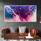 Neon Pink Explosion, Trippy Psychedelic Art, Ready To Hang Canvas Print, Framed Canvas Wall Art