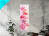 Light Pink Umbrella Canvas Print Above Sofa Art Long Narrow Wall Art Whimsical Art Cherry Blossom Painting Pink Abstract Art Vertical