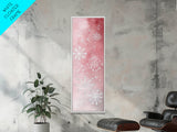 Snowflake Canvas Print Christmas Light Pink Art Whimsical Skinny Wall Art Vertical Art Winter Decor Living Room Rustic Guest Room
