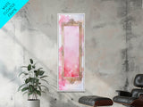 Ornate Frame Canvas Print, art nouveau-inspired pink framed decor with a touch of wabi sabi, classic vertical wall art for elegant spaces.