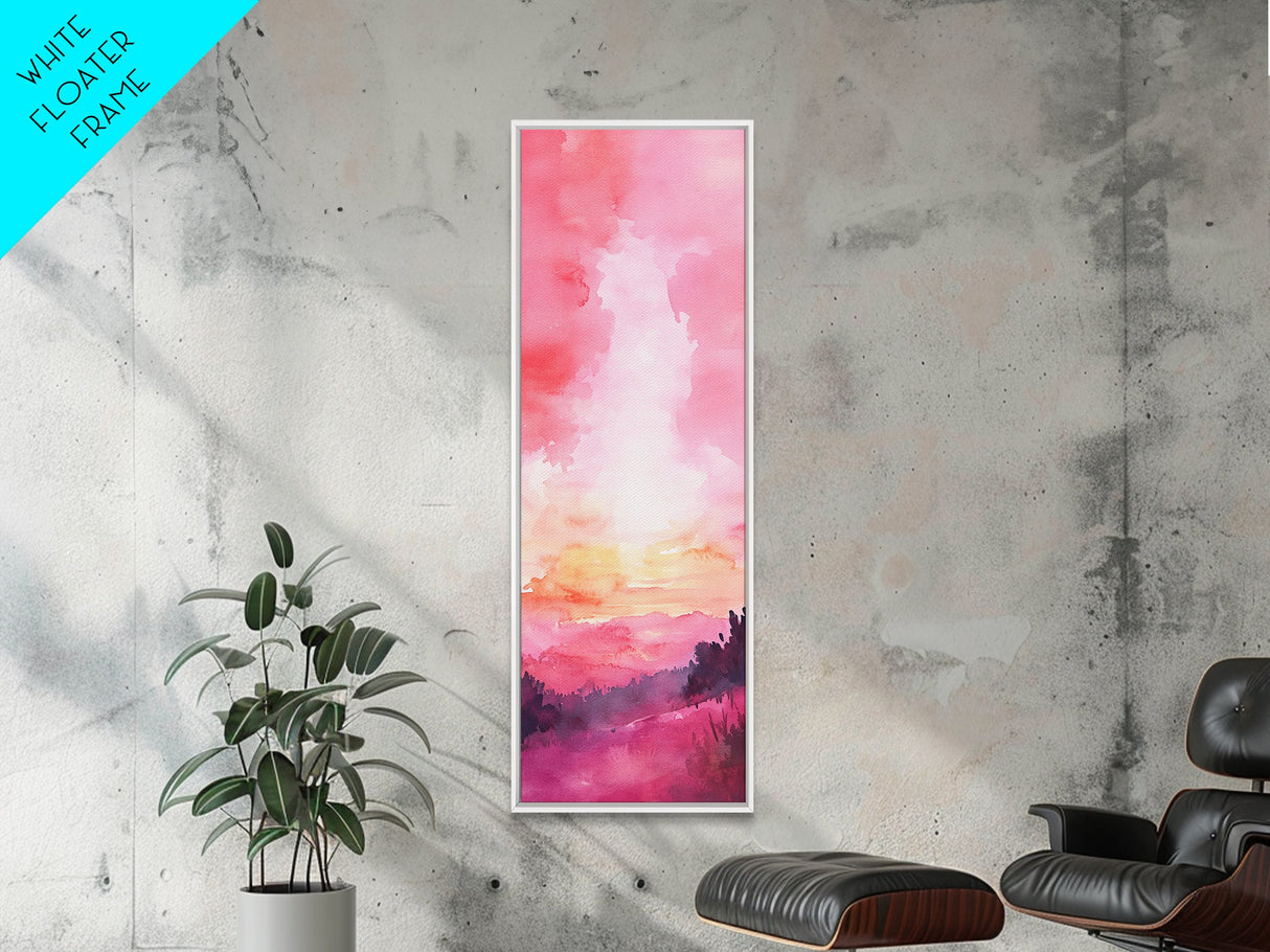 Sunset Gradient Canvas Print - Abstract Pink Orange Wall Art, Sunrise Inspired Minimalist Painting, Bedroom Decor, Above Bed Artwork