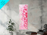 Pink Ribbons Canvas Print Abstract Feminine Wall Art Whimsical Vertical Decor Skinny Boho Gift Idea Light Pink Aesthetic
