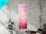 Light Pink Abstract Starry Night Framed Canvas Print Whimsical Bedroom Art Moody Wall Art Vertical Living Room Decor Gift Idea