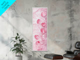 Floating Rose Petals in Water Canvas Print, Light Pink Wall Art, Botanical Nature Decor, Whimsical Aesthetic Bedroom or Living Room Art