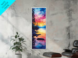 Framed Canvas Print Sunset Reflection Lake Tahoe Art Coastal Decor Nautical Painting Rustic Wall Art Living Room Art Christmas Gift