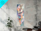 Geometric Abstract Framed Canvas Print Pastel Colorful Wall Art Matisse Inspired Decor Living Room Art Modern Home Accent