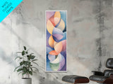 Bright Abstract Swirls Framed Canvas Print Colorful Geometric Wall Art Minimalist Boho Art Vertical Home Accent Gift Idea