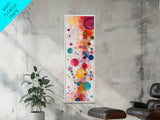 Colorful Abstract Dots Canvas Print Whimsical Art Modern Wall Decor Playful Vertical Art Gift Idea Light Pink Wall Art
