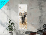 Elephant Wall Art Canvas Print African Art Safari Painting Rustic Decor Vertical Long Narrow Wall Art Animal Lover Gift