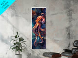 Mesmerizing Octopus Art Framed Canvas Print Vibrant Underwater Decor Nautical Wall Art Whimsical Sea Creature Marine Life Artwork