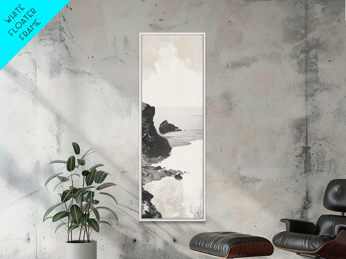 Tranquil Coastal Rocks Canvas Print Nautical Wall Art Minimalist Art Seascape Art Bedroom or Living Room Rustic Coastal Decor Piece