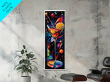 Vibrant Cocktail Glass Framed Canvas Print | Espresso Martini Wall Art | Whimsical Art | Living Room Art | Modern Decor | Kitchen Artwork