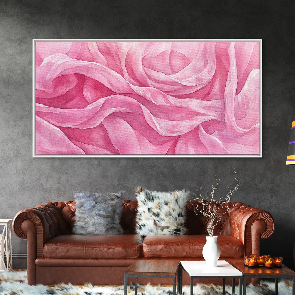 Soft Rose Canvas Print, Light Pink Abstract Art of Petals with Minimalist Style, Feminine Wall Decor for Living Room or Bedroom