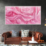 Soft Rose Canvas Print, Light Pink Abstract Art of Petals with Minimalist Style, Feminine Wall Decor for Living Room or Bedroom