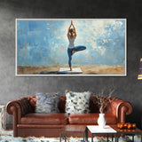 Yoga Tree Pose Canvas Print Zen Serenity Wall Art Minimalist Living Room Neutral Modern Home Decor Therapy Art Unique Gift Idea