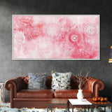 Intricate Lace Pattern Framed Canvas Print, Sacred Geometry Art, Light Pink Abstract Wall Art, Feminine and Minimalist Home Decor