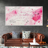 Abstract Lettering Canvas Print Pink Graffiti Wall Art Modern Living Room or Dorm Decor Bold Aesthetic Artwork Contemporary Gift Idea