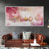 Gold Necklace Art Framed Canvas Print Pink Abstract Art Minimalist Art Light Pink Wall Art Boho Wall Art Bedroom Art Rustic Decor