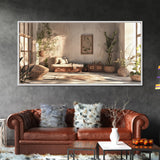 Serene Boho Nook Canvas Print, Minimalist Wabi Sabi Wall Art Vertical Decor, Rustic Botanical Artwork Guest Room Inspiration Idea