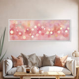 Framed Canvas Print of Light Pink Abstract Art with Geometric Circles Perfect as Dorm Wall Art or Minimalist Bedroom Wall Decor