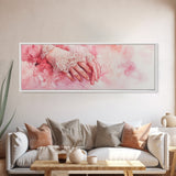 Elegant Lace Hands Canvas Print Feminine Glam Art Light Pink Wall Art Romantic Home Decor Vertical Artwork Gift Idea For Her